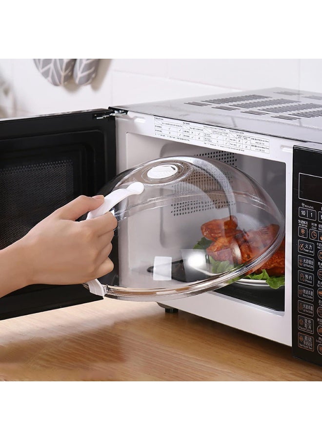 HOMESTAR Microwave Splatter Cover With Handle, BPA-Free Food Cover, Heat-Resistant Plastic Lid For Bowls and Plates, Multipurpose Kitchen Food Protector and Dust Cover, Clear, 26x10cm - Image 1